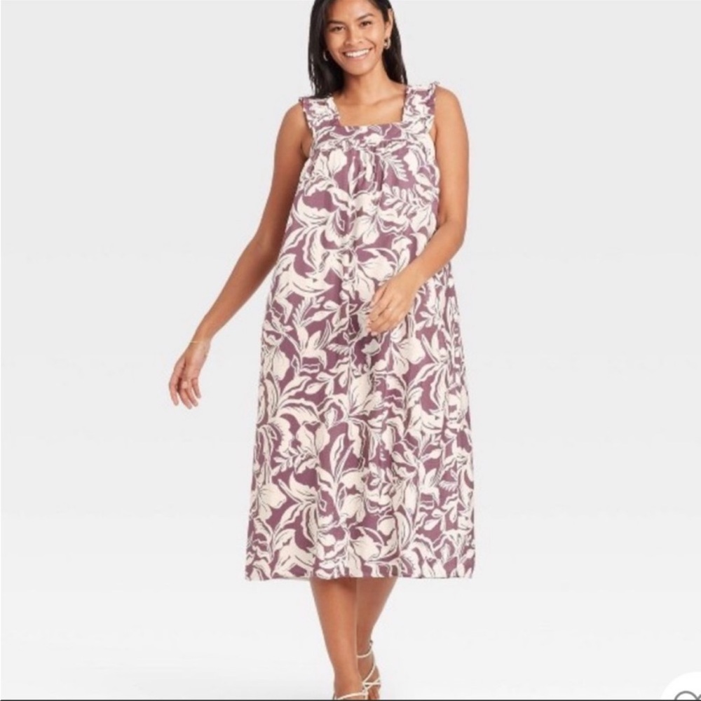 Floral Midi Dress w/ Pockets